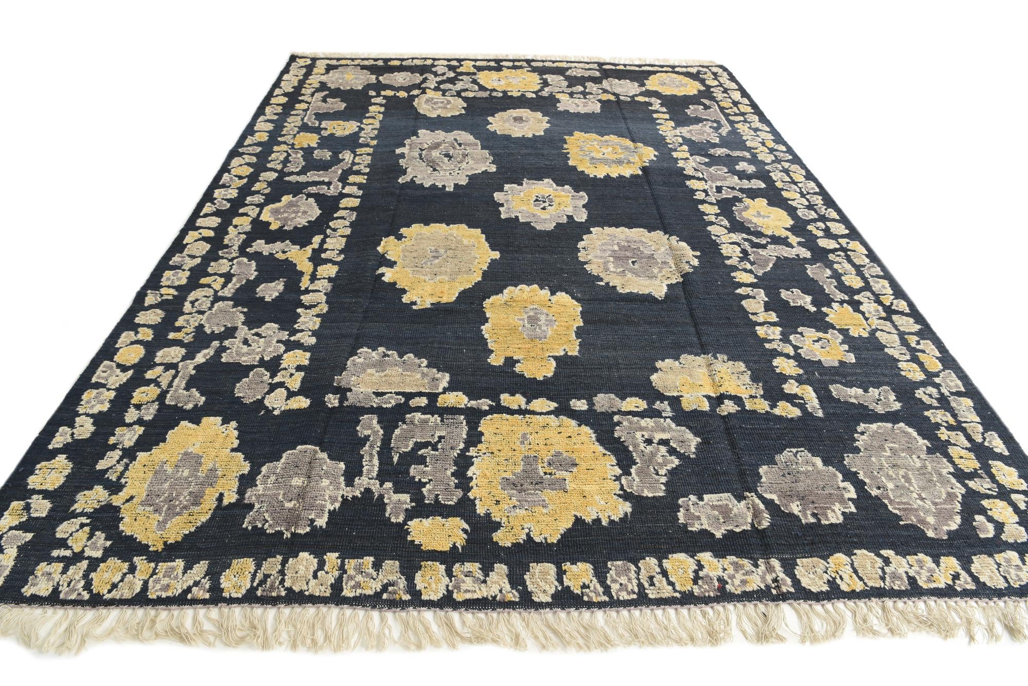 9' x 12' 3 Hand Knotted Oushak Wool Rug
