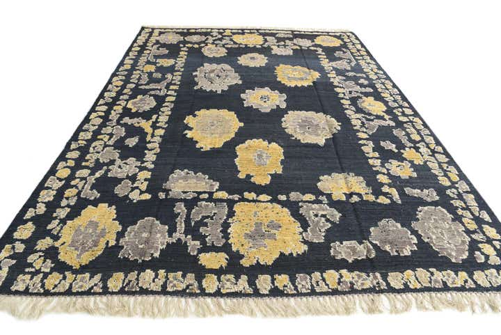 9' x 12' 3 Hand Knotted Oushak Wool Rug