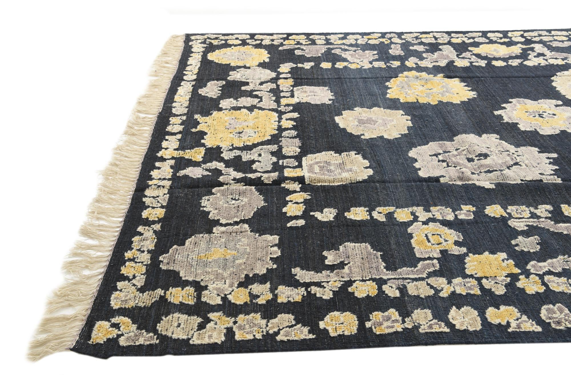 9' x 12' 3 Hand Knotted Oushak Wool Rug