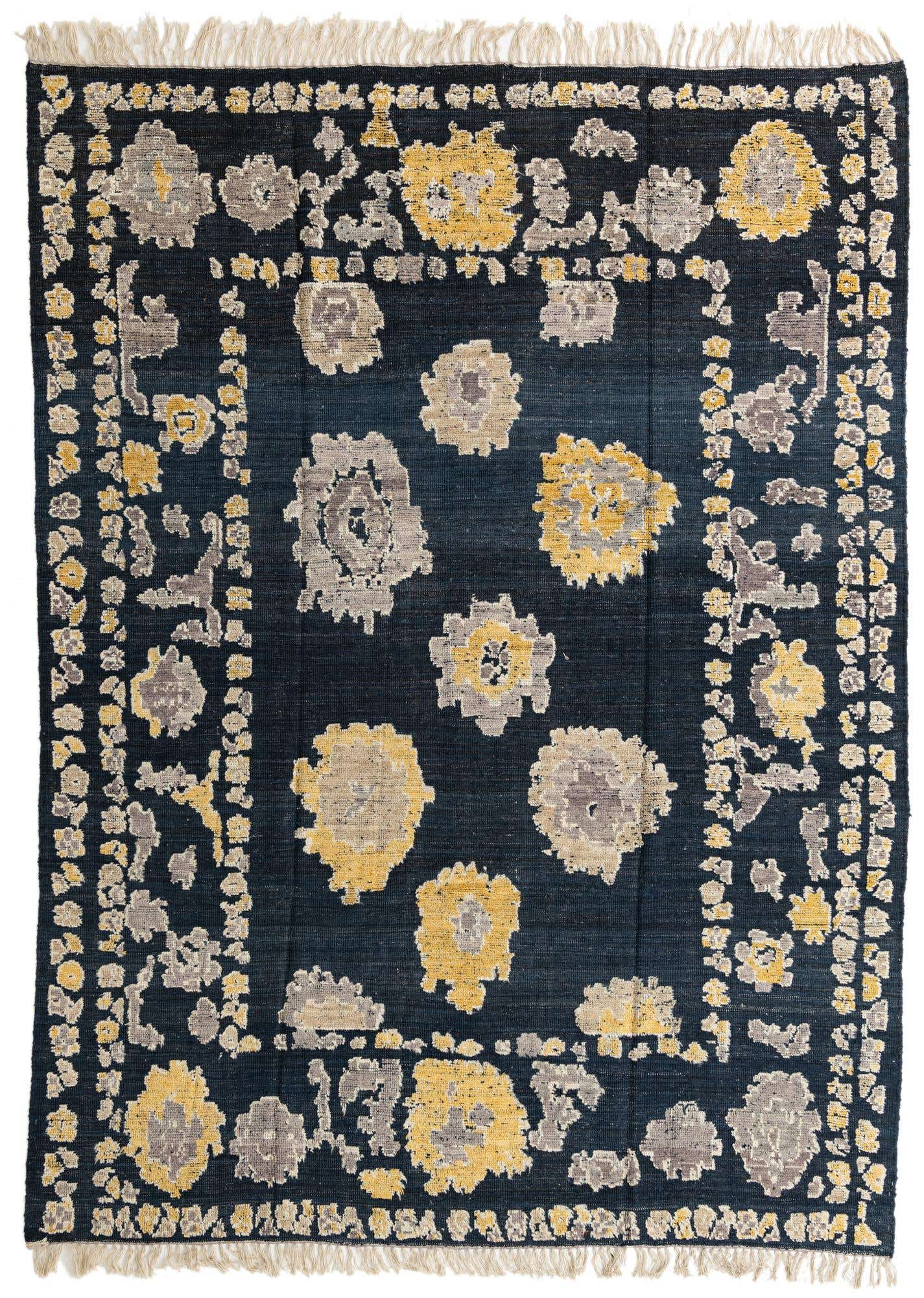 9' x 12' 3 Hand Knotted Oushak Wool Rug