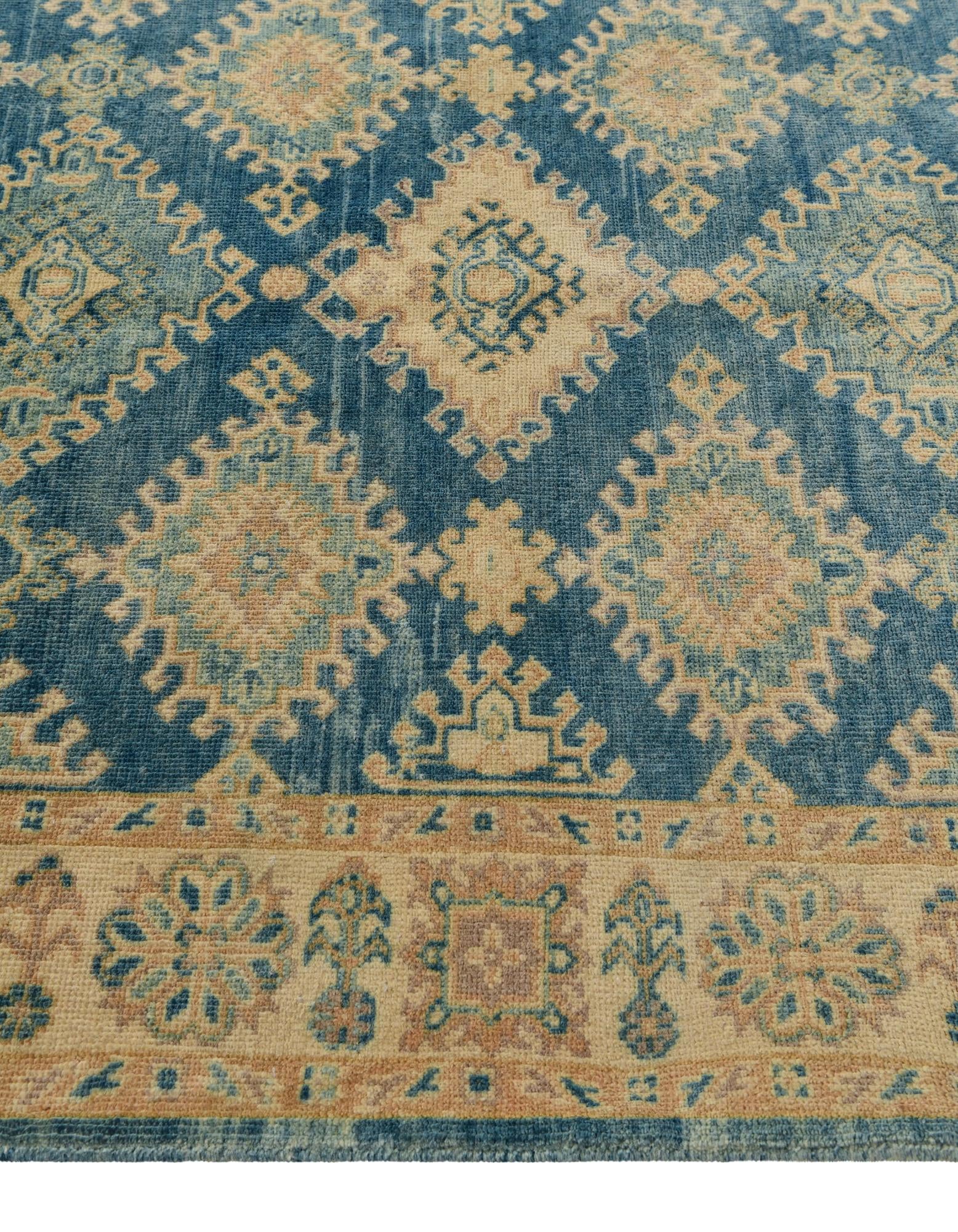 4' 1 x 5' 11 Hand Knotted Oushak Wool Rug