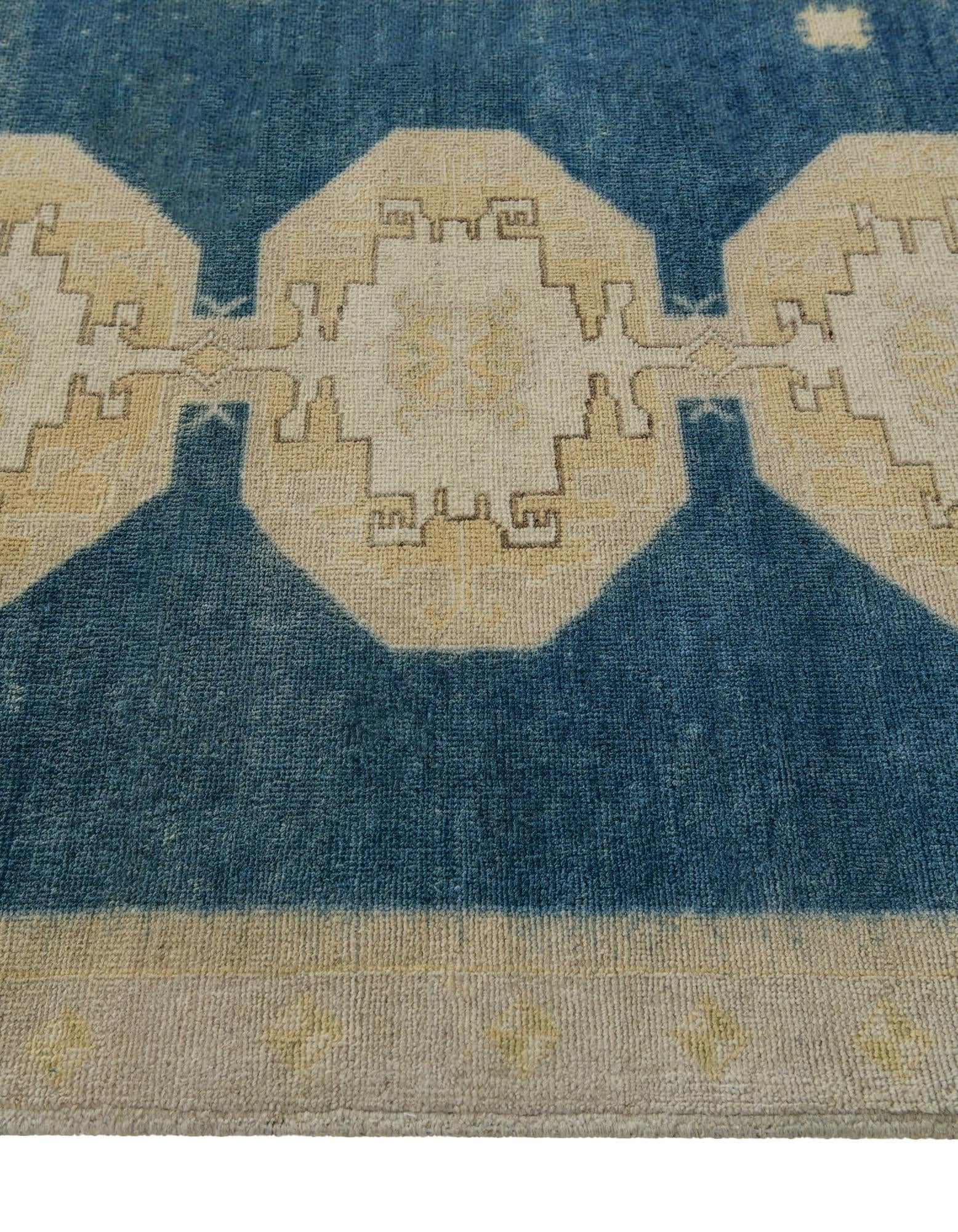 3' 5 x 4' 10 Hand Knotted Oushak Wool Rug
