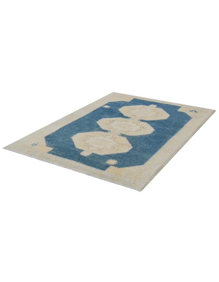 Detail image of 3' 5 x 4' 10 Hand Knotted Oushak Wool Rug