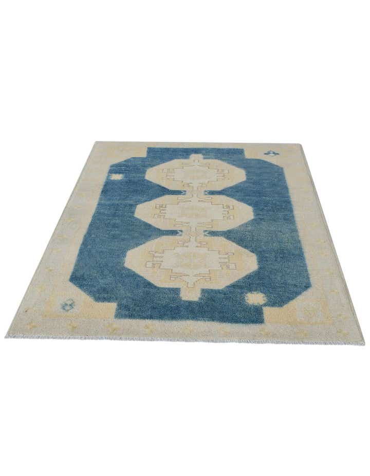 3' 5 x 4' 10 Hand Knotted Oushak Wool Rug