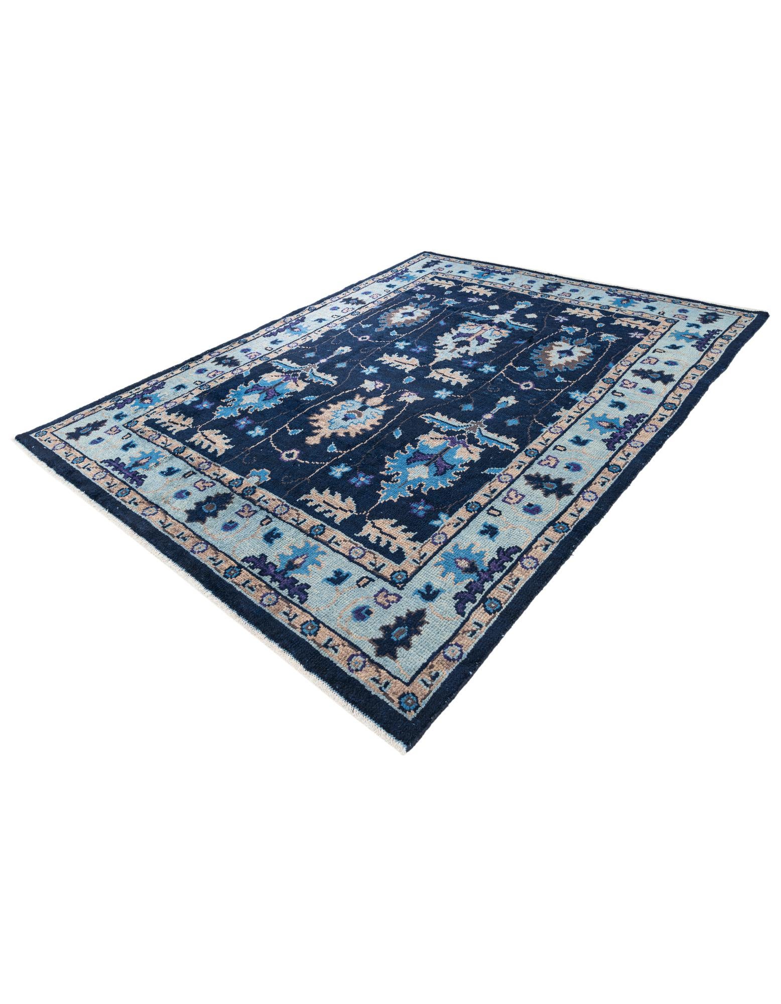 7' 10 x 10' Hand Knotted Oushak Wool Rug