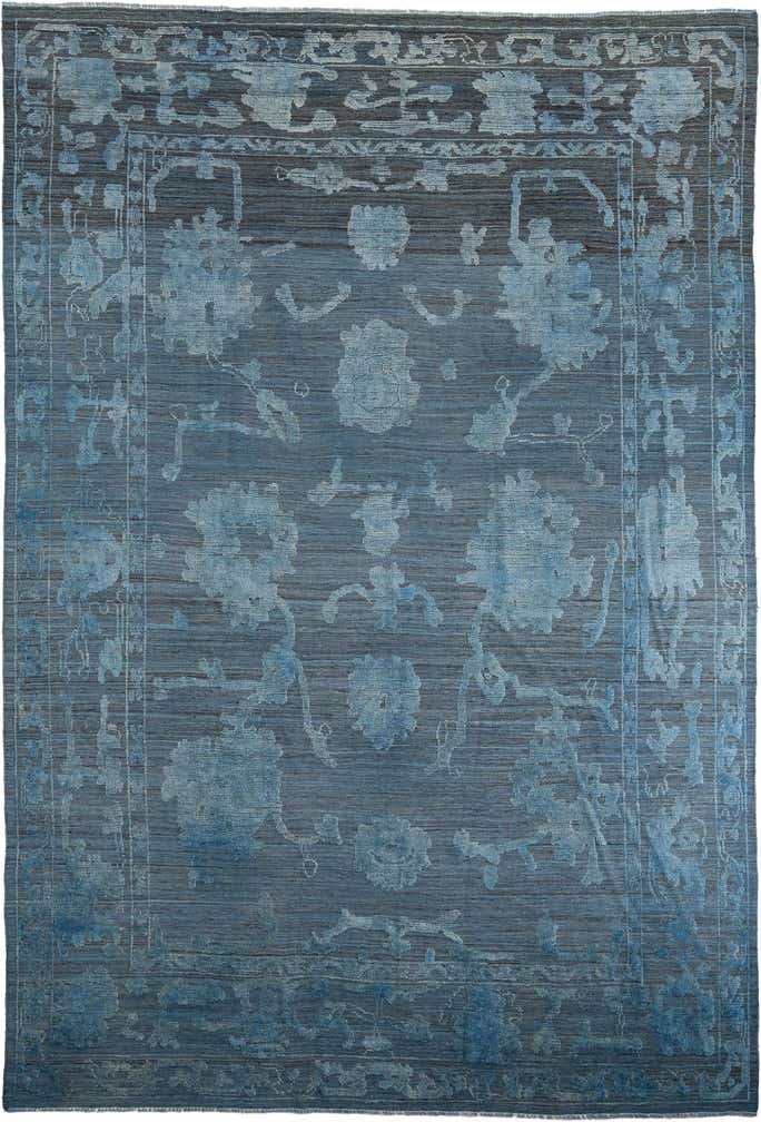 10' x 14' 7 Hand Knotted Oushak Wool Rug