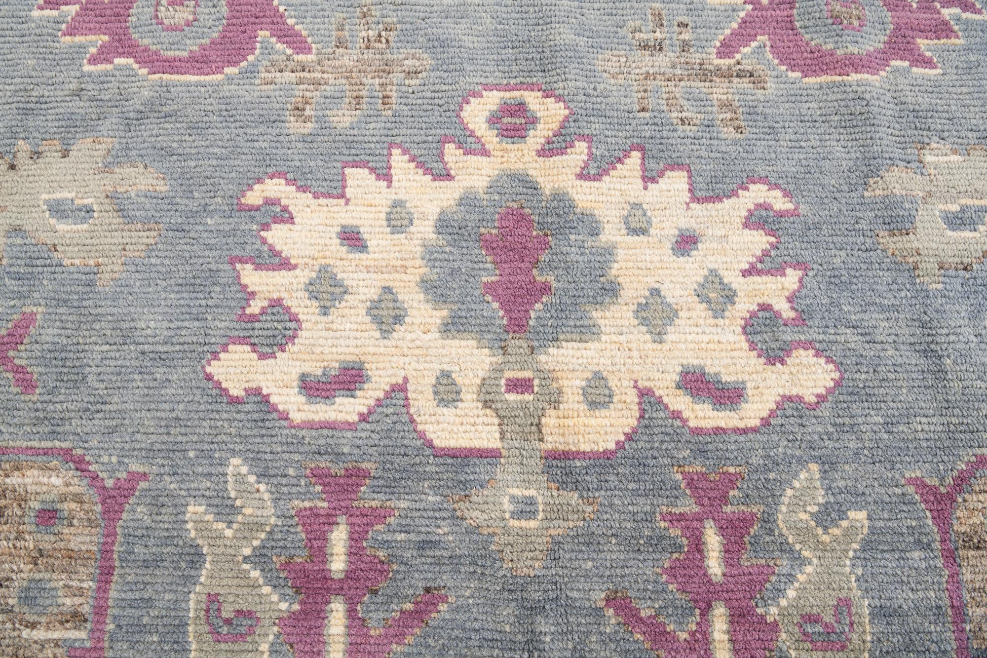 9' 4 x 12' 3 Hand Knotted Oushak Wool Rug