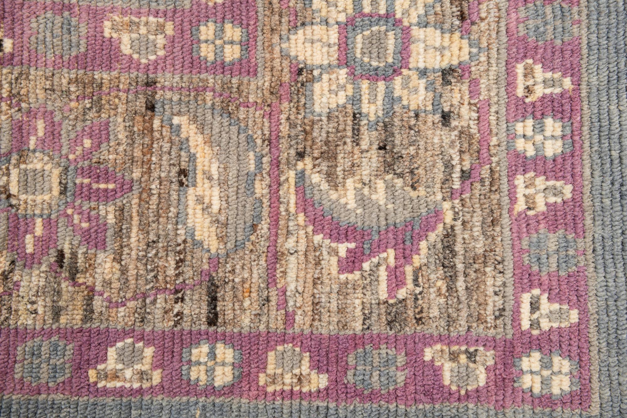 9' 4 x 12' 3 Hand Knotted Oushak Wool Rug