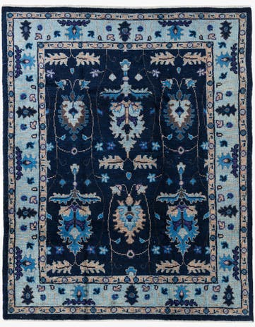 7' 10 x 10' Hand Knotted Oushak Wool Rug
