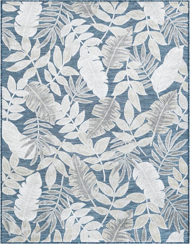 Detail image of 4' 5 x 6' Easy-Clean Botanical Indoor / Outdoor Rug