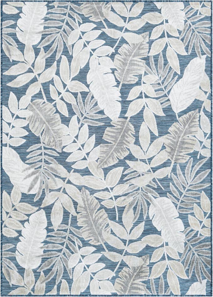 Detail image of 4' 5 x 6' Easy-Clean Botanical Indoor / Outdoor Rug
