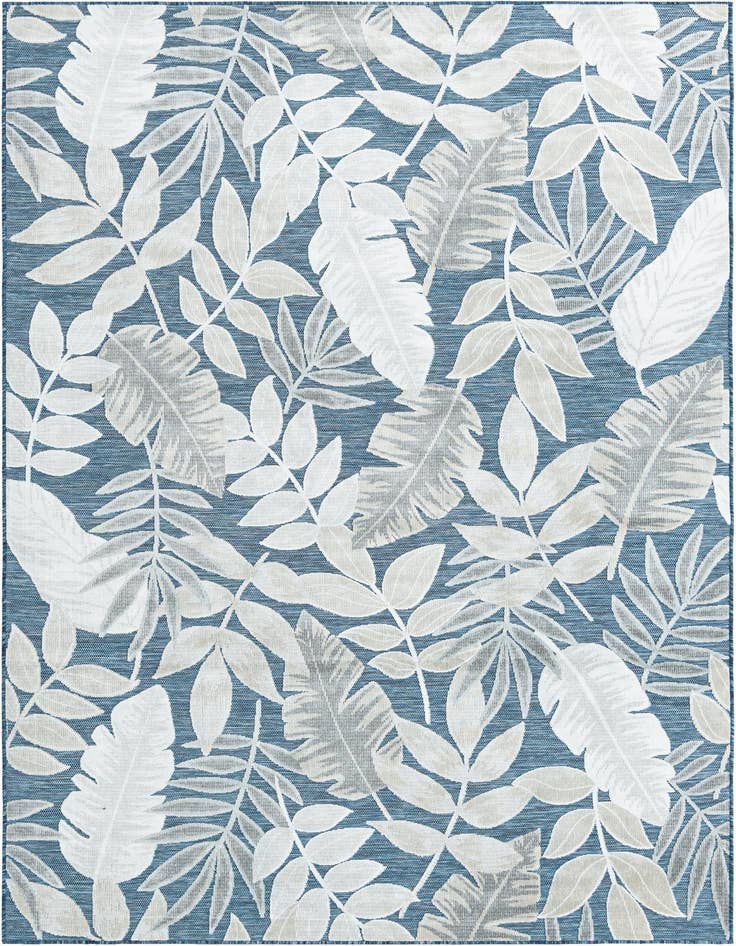 Detail image of 6' 4 x 9' Easy-Clean Botanical Indoor / Outdoor Rug