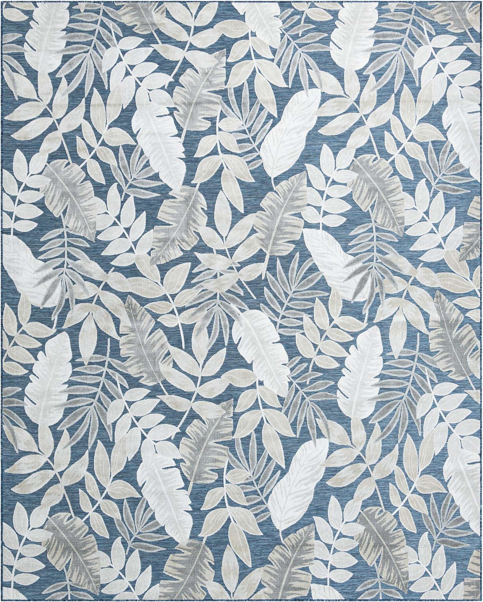 9' 9 x 12' Easy-Clean Botanical Indoor / Outdoor Rug