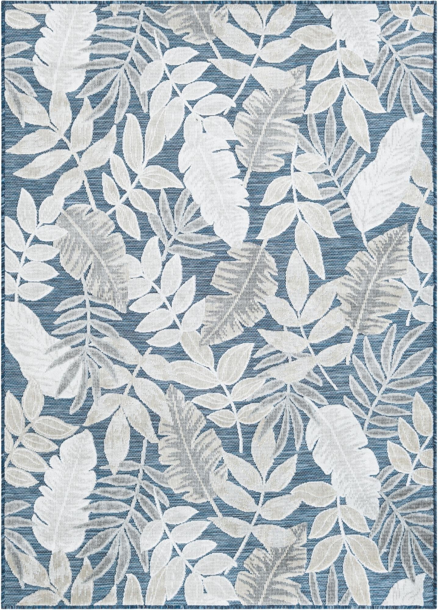 4' 5 x 6'  Washable Botanical Indoor / Outdoor Rug