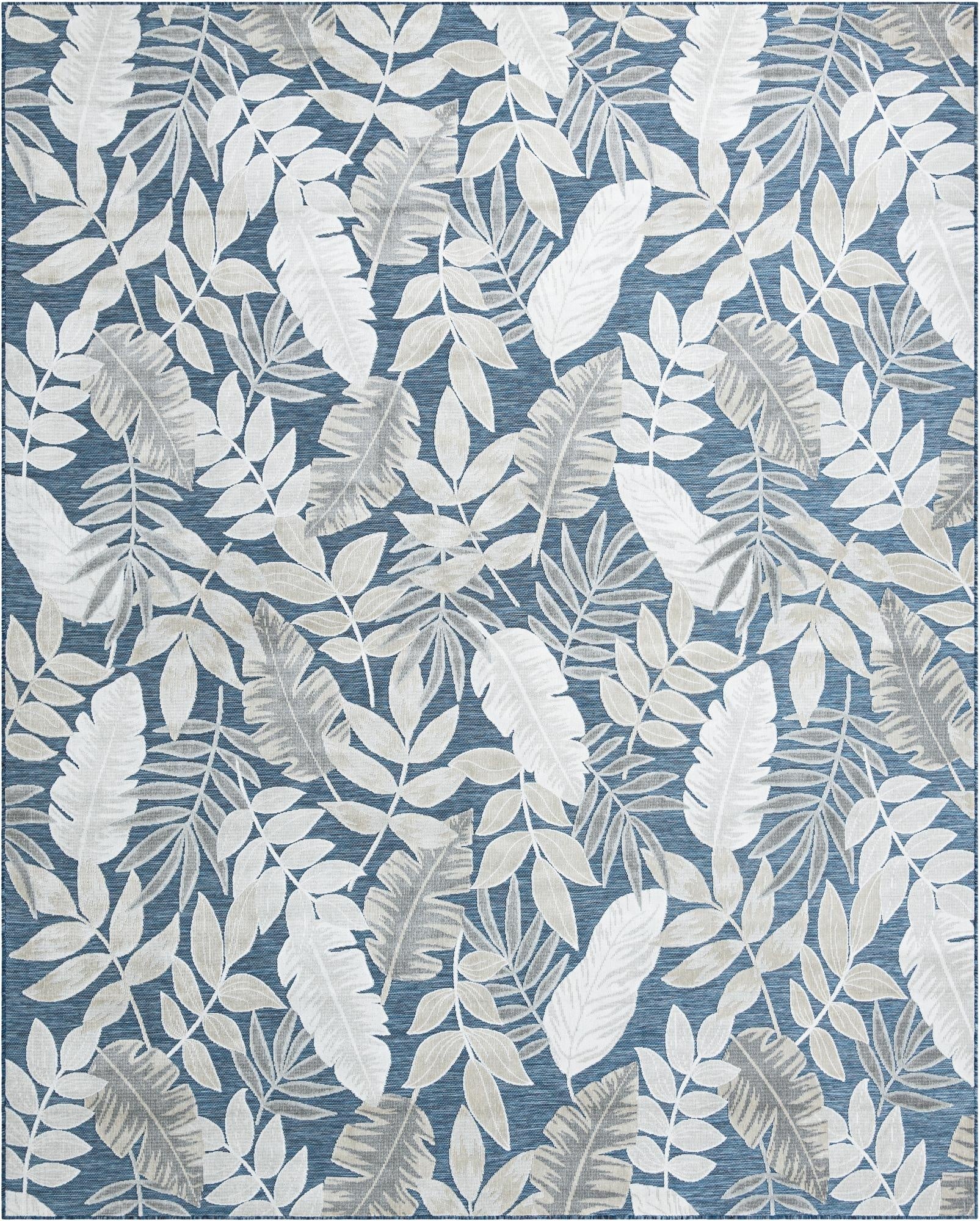 9' 9 x 12'  Washable Botanical Indoor / Outdoor Rug