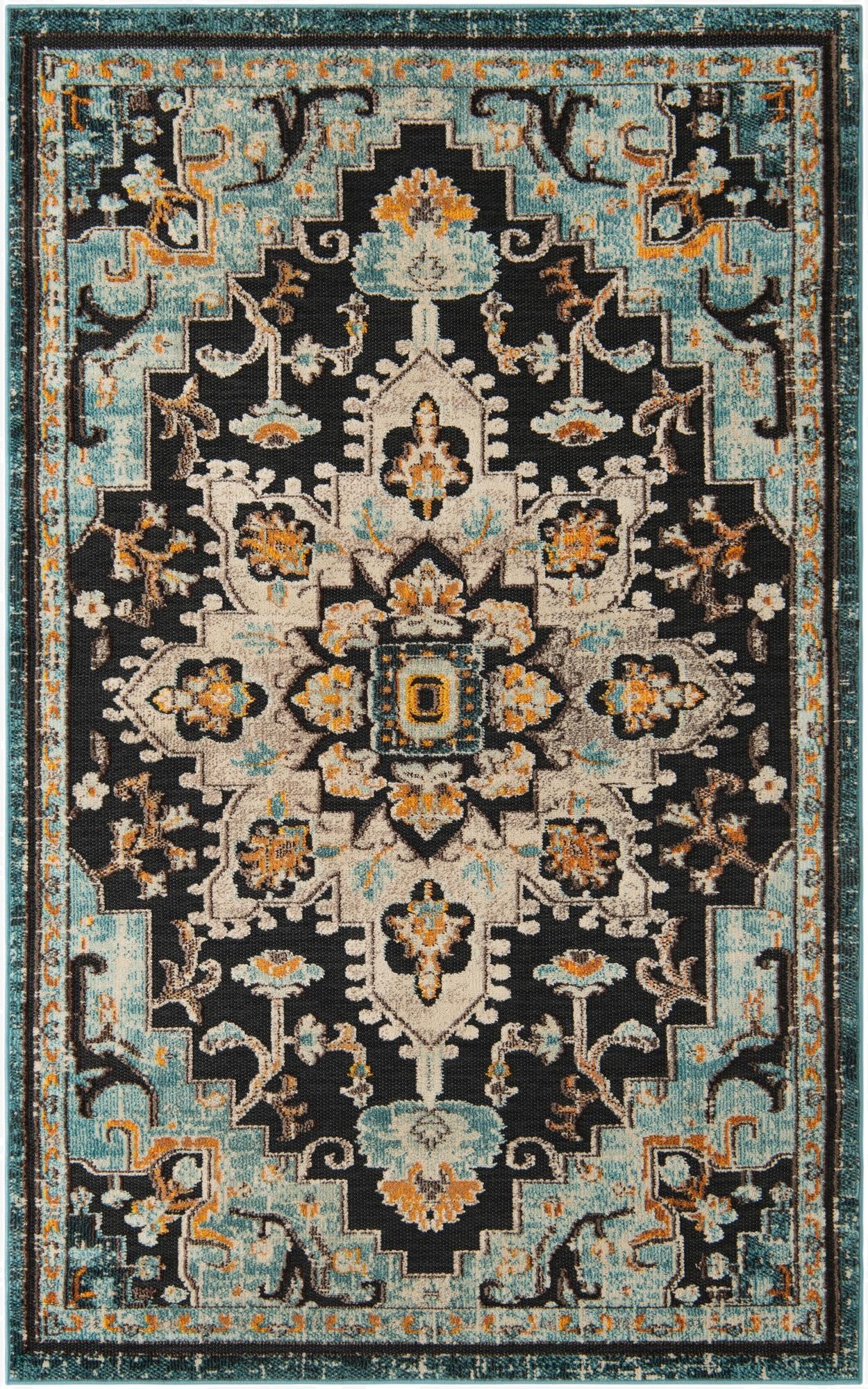 5' 3 x 8'  Washable Casablanca Indoor / Outdoor Rug