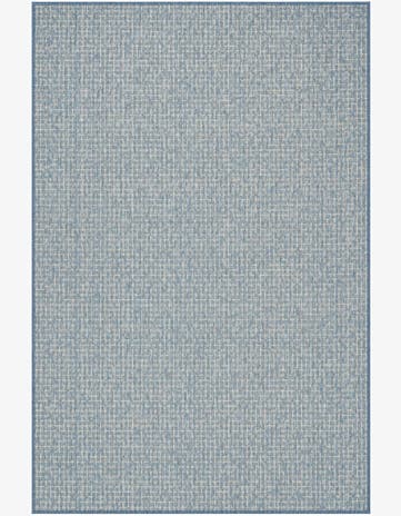 Navy Blue Easy-Clean Checkered Indoor / Outdoor Rug