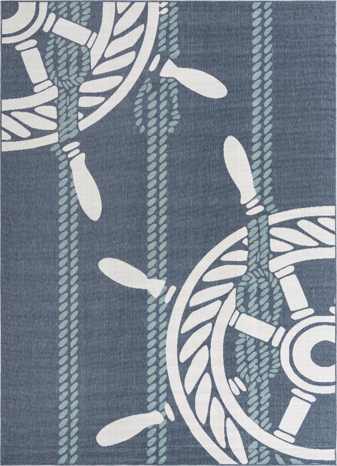 Detail image of 9' x 12' Easy-Clean Coastal Indoor / Outdoor Rug