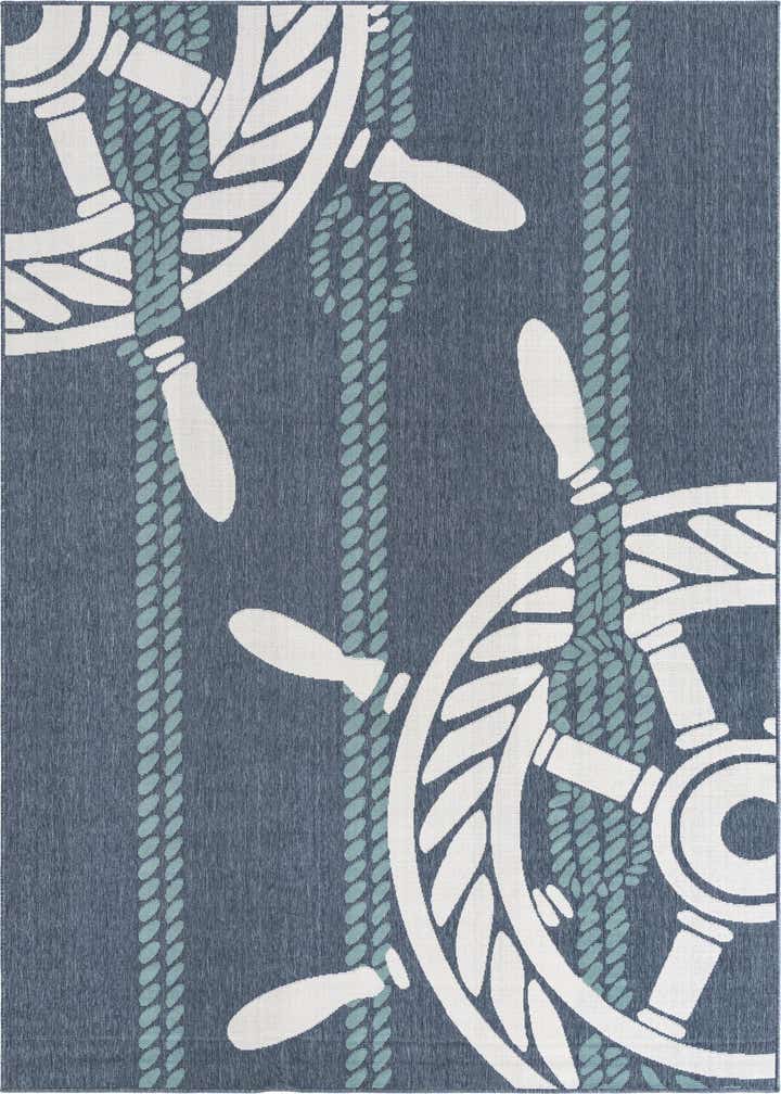 7' 10 x 10' Easy-Clean Coastal Indoor / Outdoor Rug