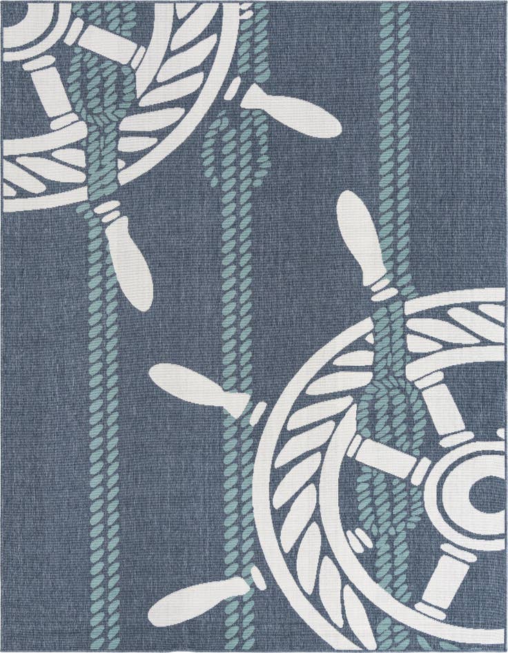 Detail image of 7' 10 x 10' Easy-Clean Coastal Indoor / Outdoor Rug
