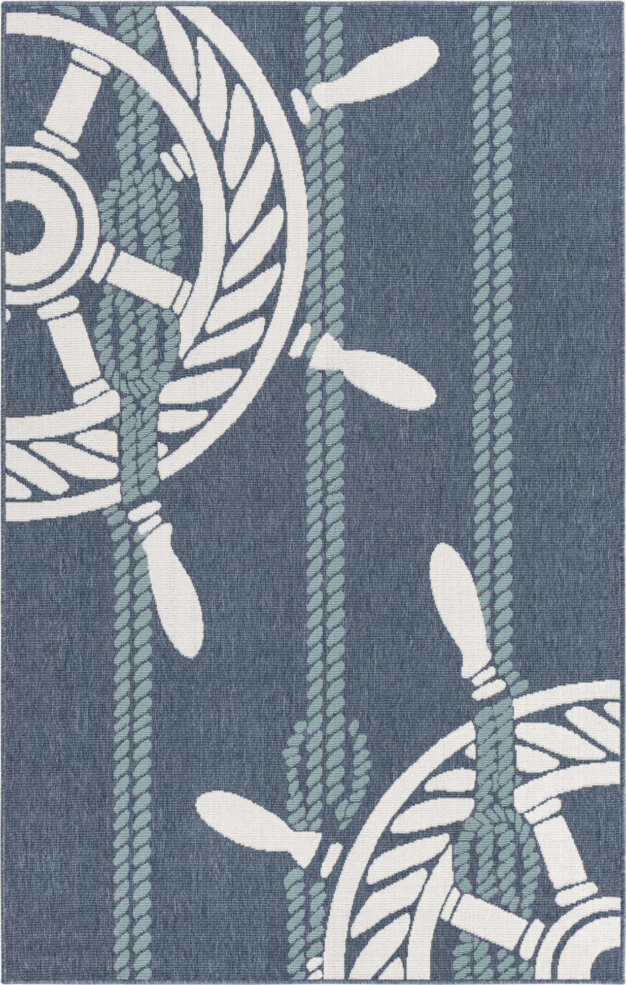 5' 3 x 8' Easy-Clean Coastal Indoor / Outdoor Rug