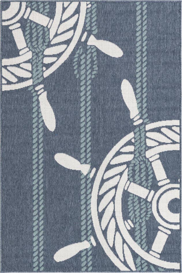 Detail image of 4' x 6' Easy-Clean Coastal Indoor / Outdoor Rug