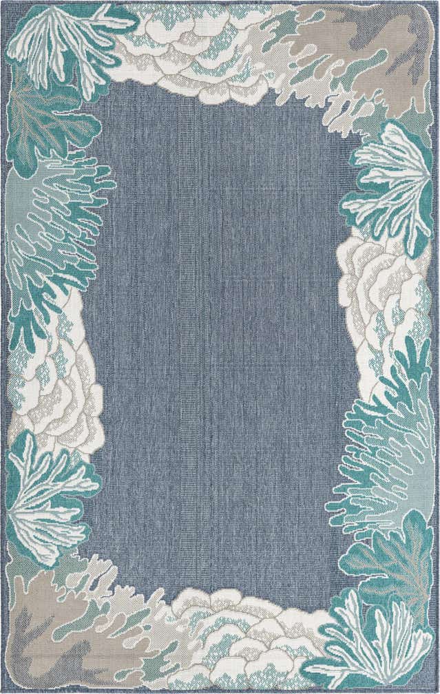 5' 3 x 8' Easy-Clean Coastal Indoor / Outdoor Rug