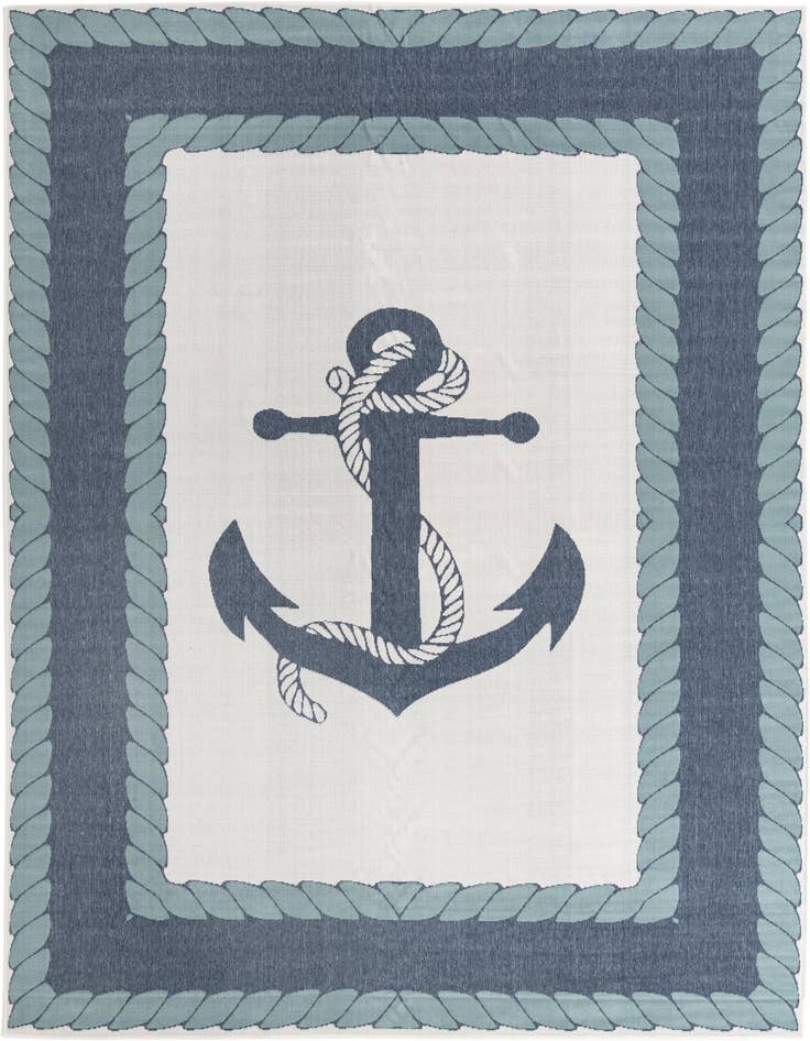 Detail image of 9' x 12' Easy-Clean Coastal Indoor / Outdoor Rug