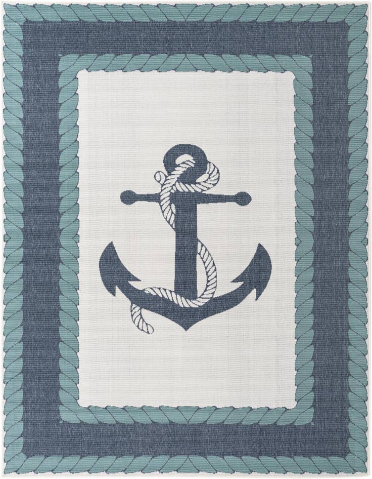Detail image of 7' 10 x 10' Easy-Clean Coastal Indoor / Outdoor Rug