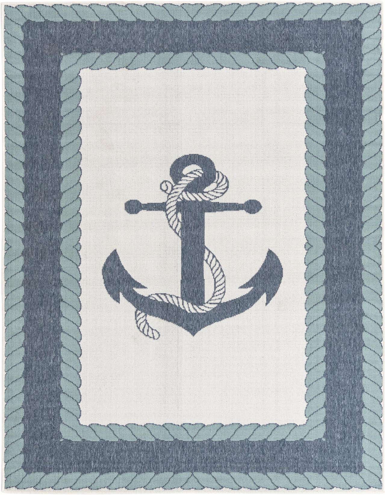 5' 3 x 8' Easy-Clean Coastal Indoor / Outdoor Rug