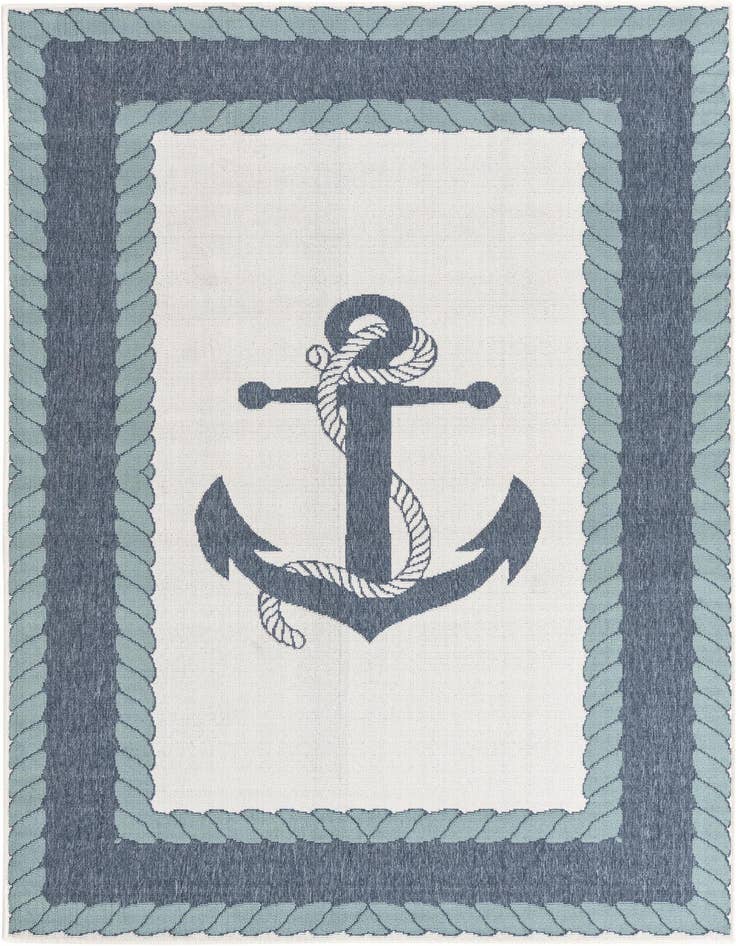 Detail image of 5' 3 x 8' Easy-Clean Coastal Indoor / Outdoor Rug