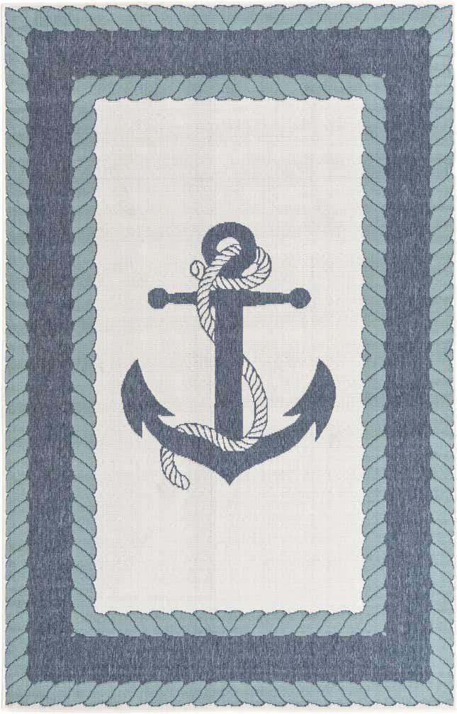 5' 3 x 8' Easy-Clean Coastal Indoor / Outdoor Rug