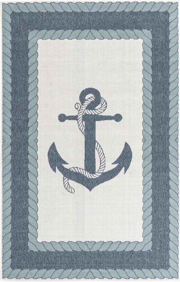 Detail image of 5' 3 x 8' Easy-Clean Coastal Indoor / Outdoor Rug