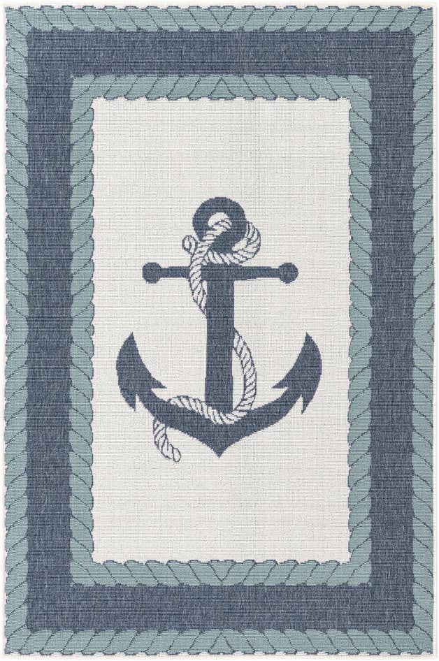 Detail image of 4' x 6' Easy-Clean Coastal Indoor / Outdoor Rug