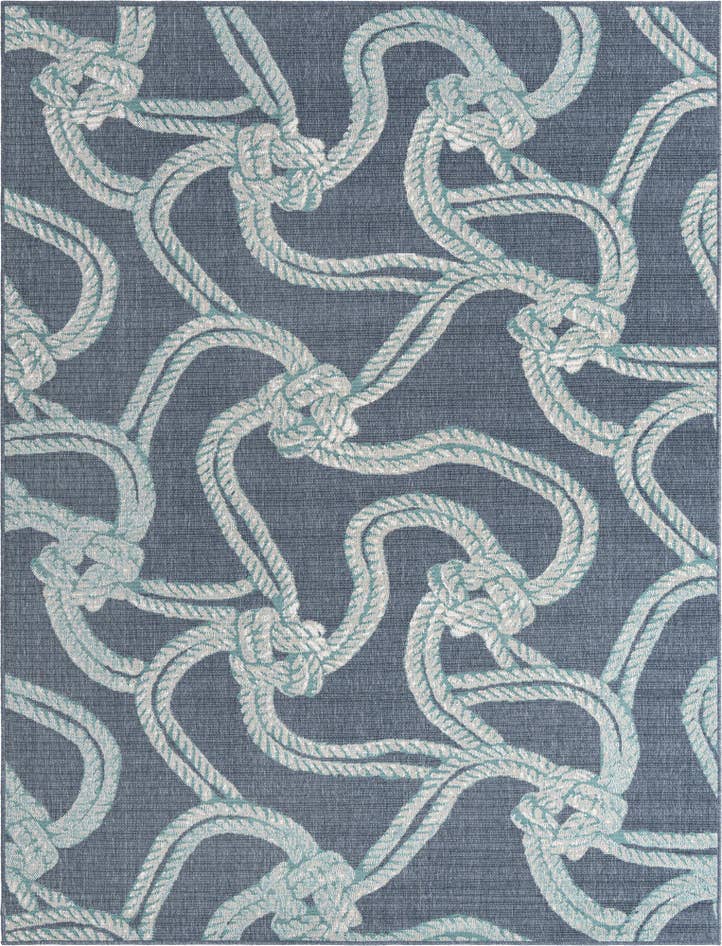 Detail image of 7' 10 x 10' Easy-Clean Coastal Indoor / Outdoor Rug