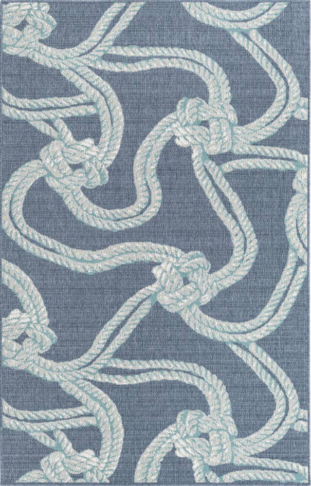Detail image of 5' 3 x 8' Easy-Clean Coastal Indoor / Outdoor Rug