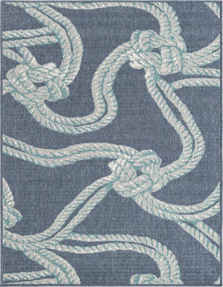 Detail image of 4' x 6' Easy-Clean Coastal Indoor / Outdoor Rug