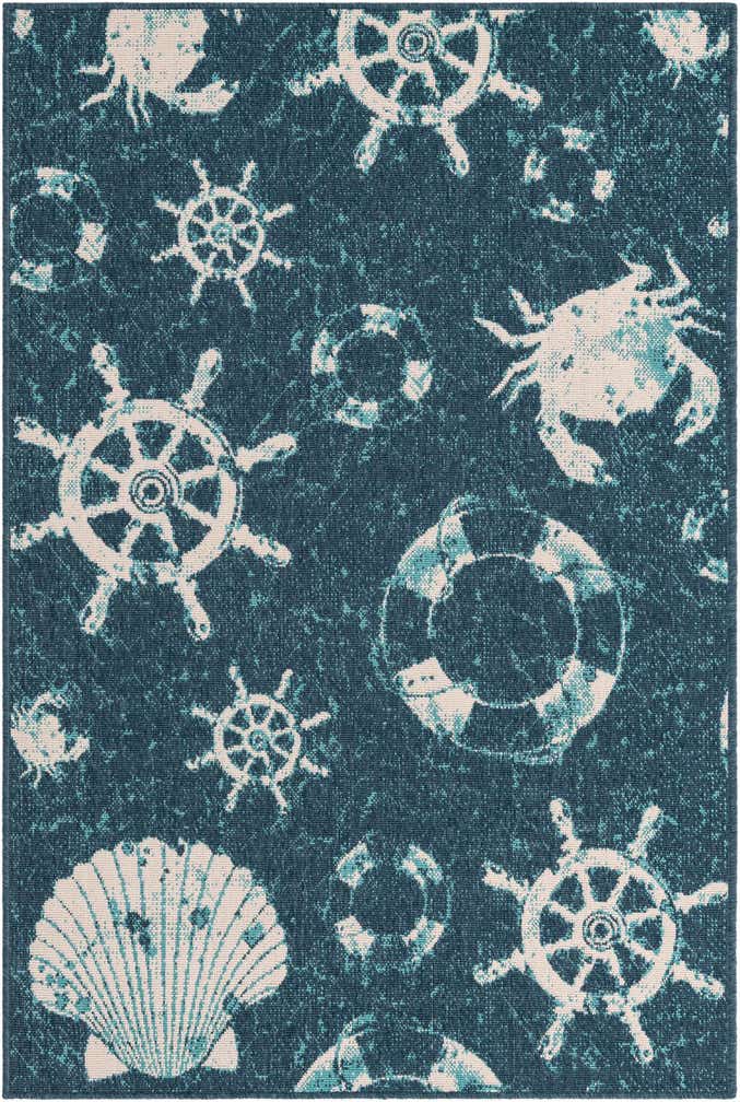 4' x 6' Easy-Clean Coastal Indoor / Outdoor Rug