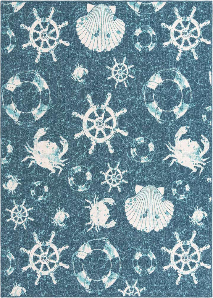 7' 10 x 10' Easy-Clean Coastal Indoor / Outdoor Rug