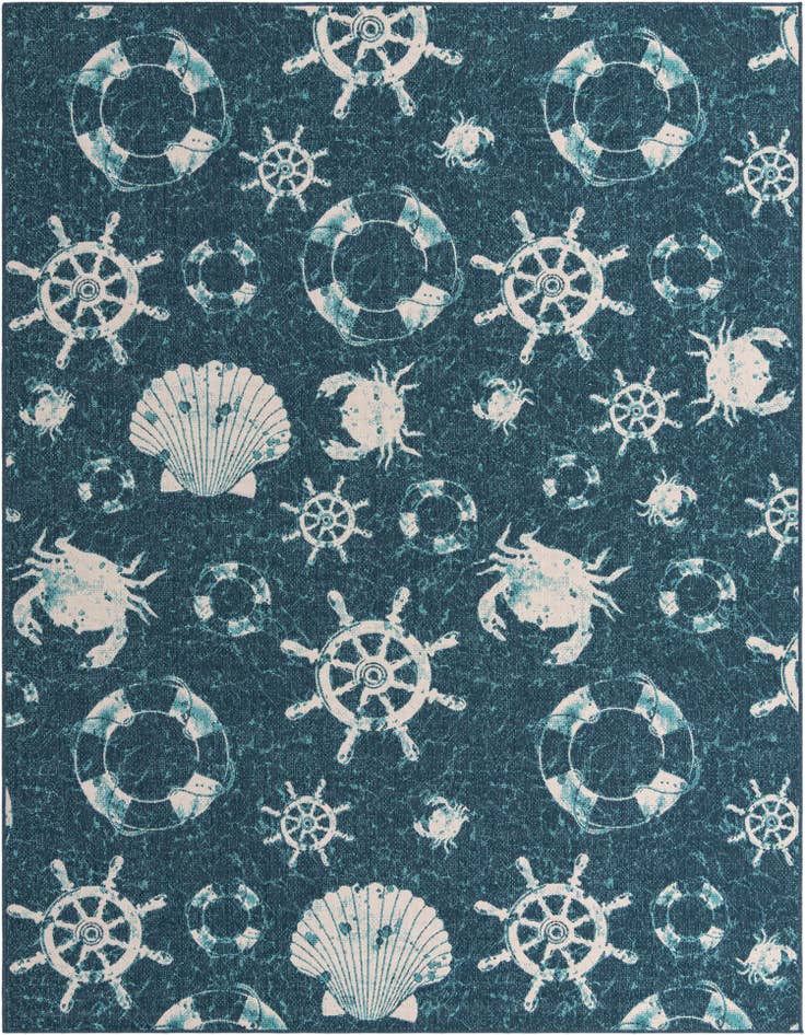 Detail image of 9' x 12' Easy-Clean Coastal Indoor / Outdoor Rug