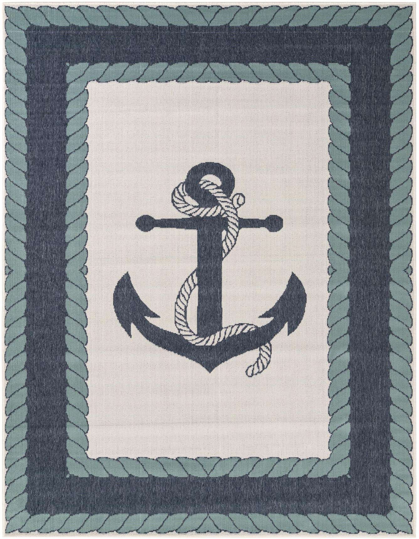 6' x 9' Easy-Clean Coastal Indoor / Outdoor Rug
