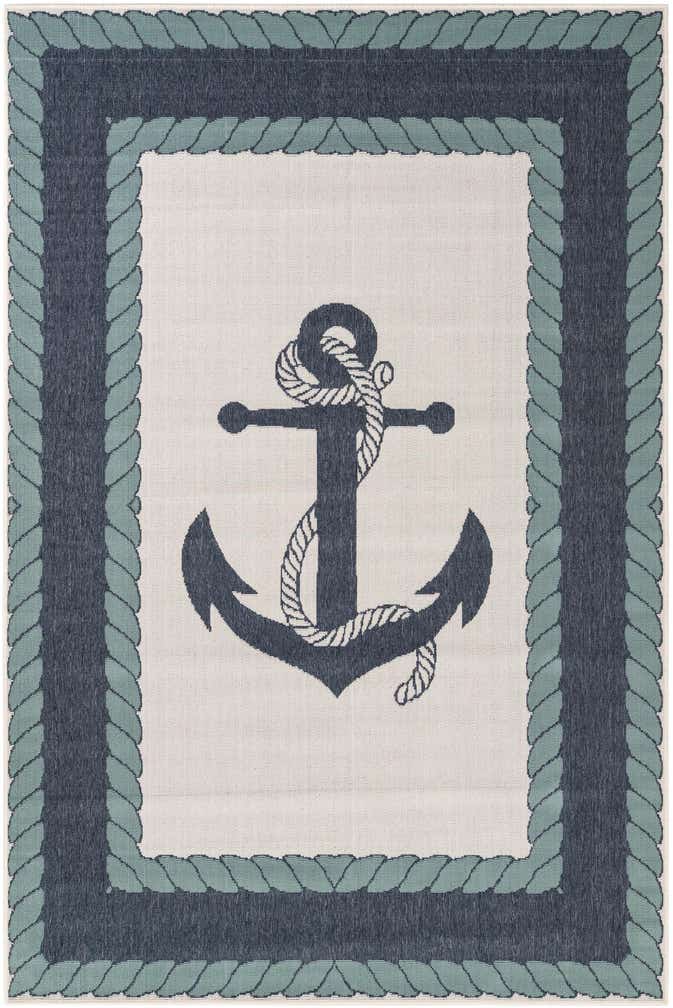 6' x 9' Easy-Clean Coastal Indoor / Outdoor Rug