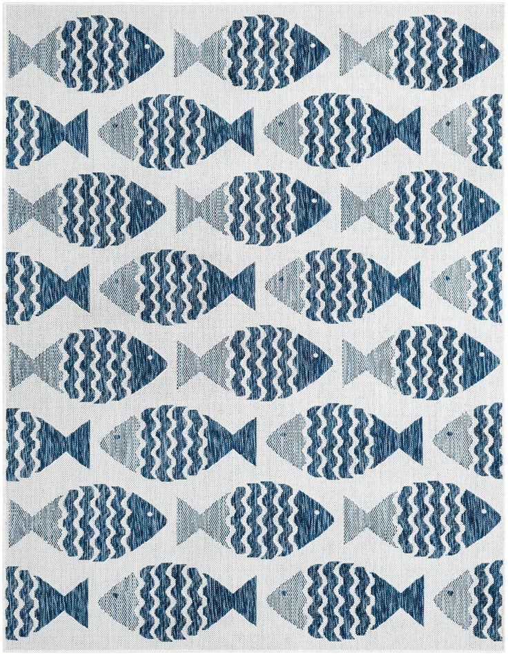 Detail image of 5' 3 x 8' Easy-Clean Coastal Indoor / Outdoor Rug