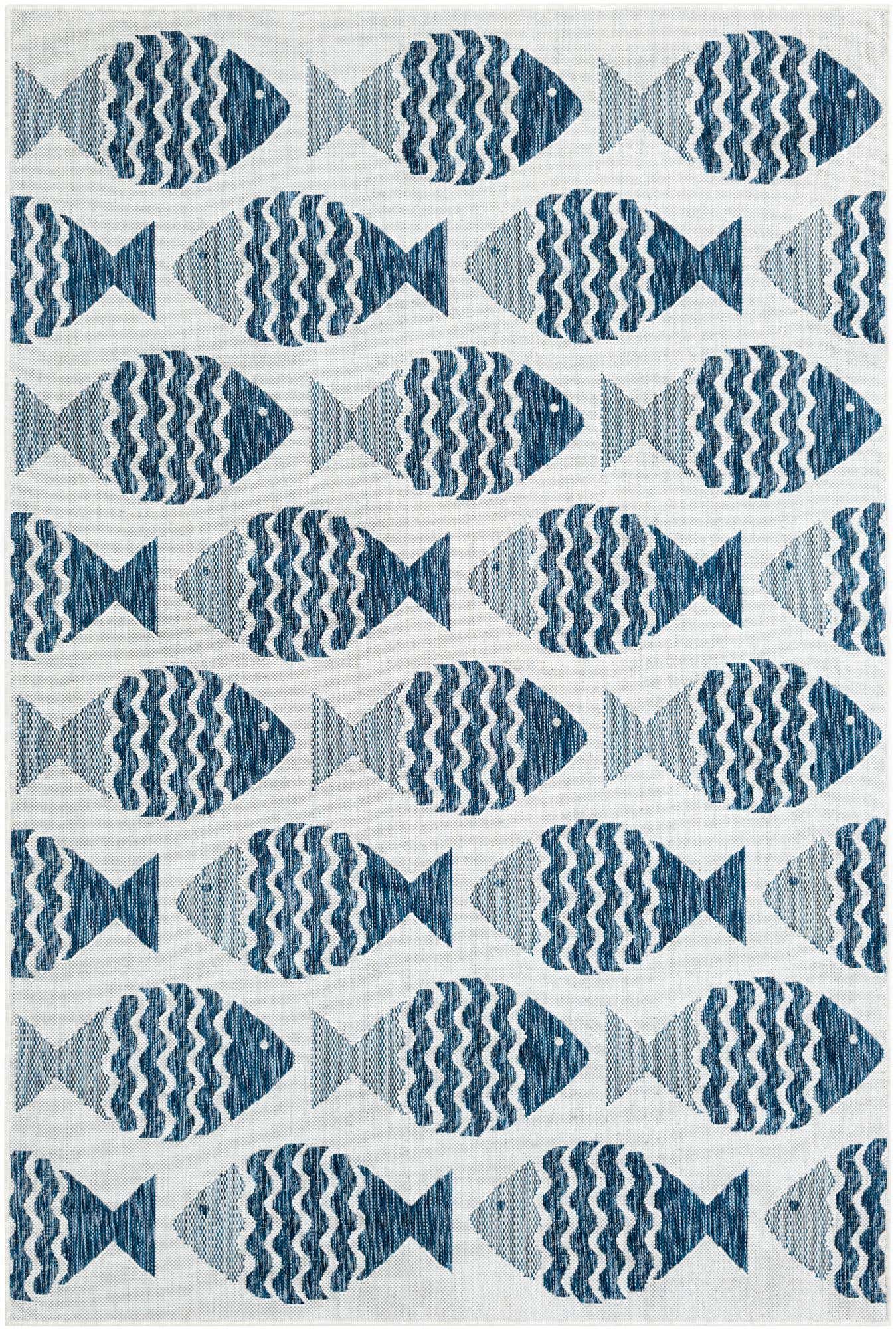 5' 3 x 8' Easy-Clean Coastal Indoor / Outdoor Rug