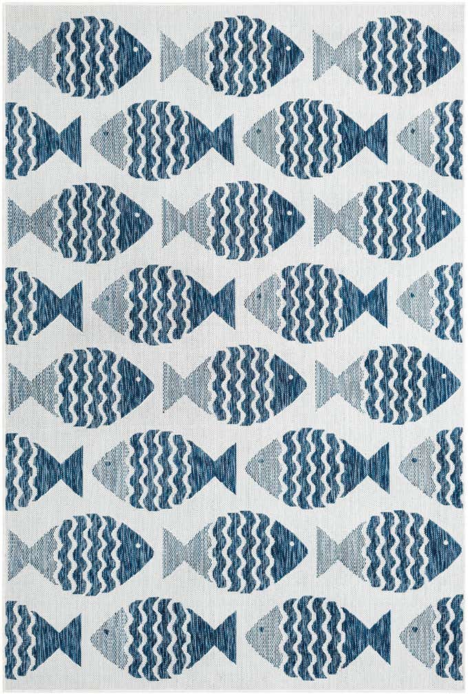 5' 3 x 8' Easy-Clean Coastal Indoor / Outdoor Rug