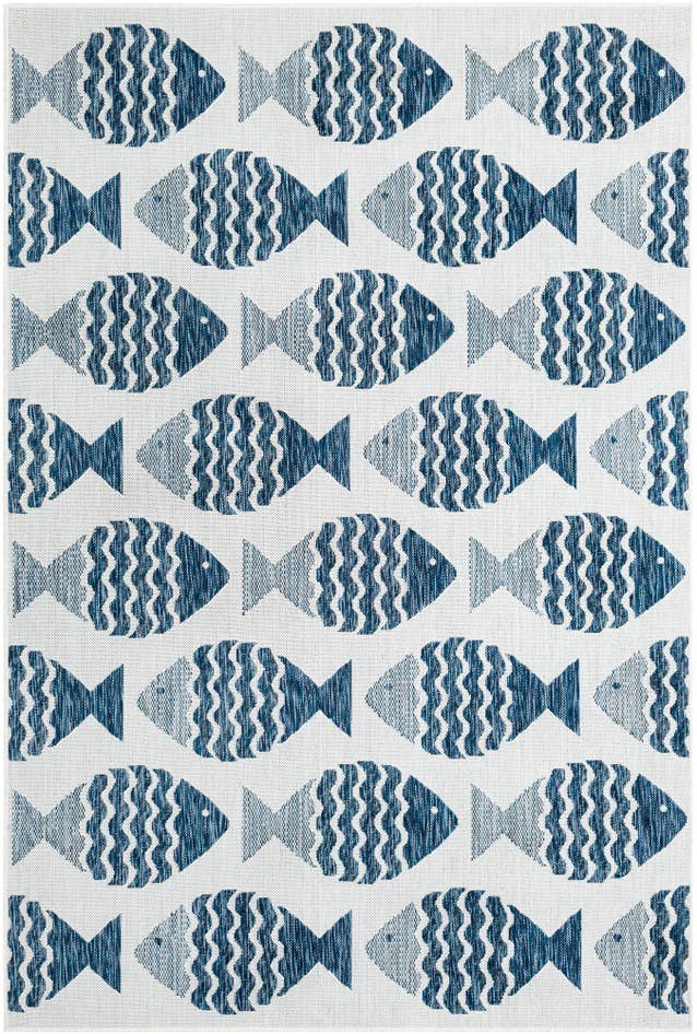 Detail image of 5' 3 x 8' Easy-Clean Coastal Indoor / Outdoor Rug