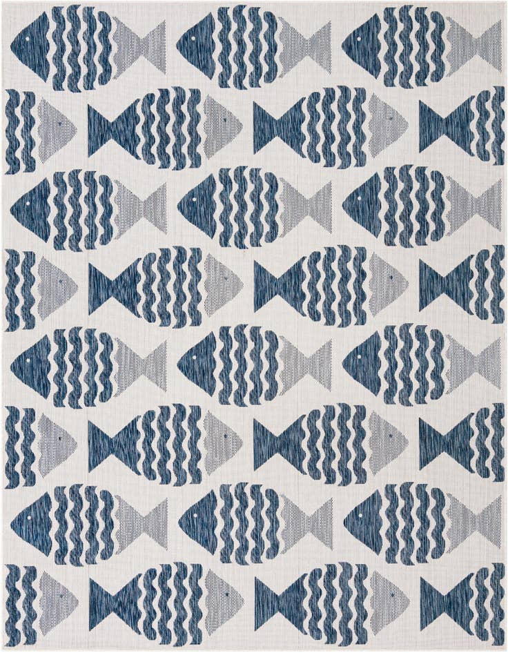 Detail image of 7' 10 x 10' Easy-Clean Coastal Indoor / Outdoor Rug