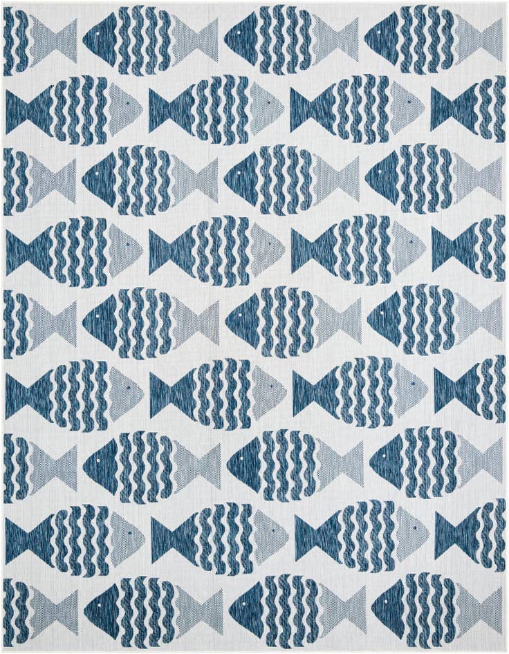 Detail image of 9' x 12' Easy-Clean Coastal Indoor / Outdoor Rug