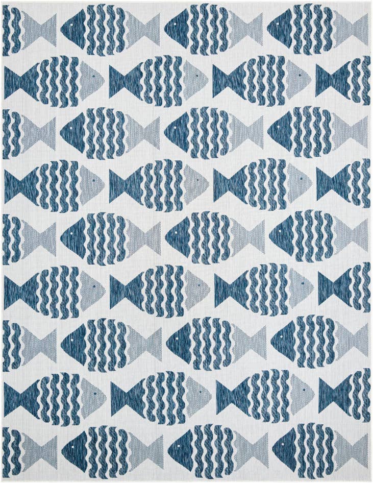 Detail image of 9' x 12' Easy-Clean Coastal Indoor / Outdoor Rug
