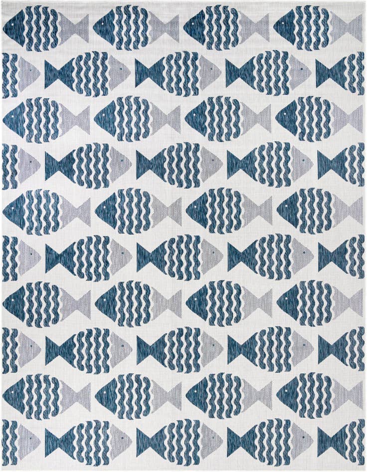 Detail image of 10' x 13' Easy-Clean Coastal Indoor / Outdoor Rug